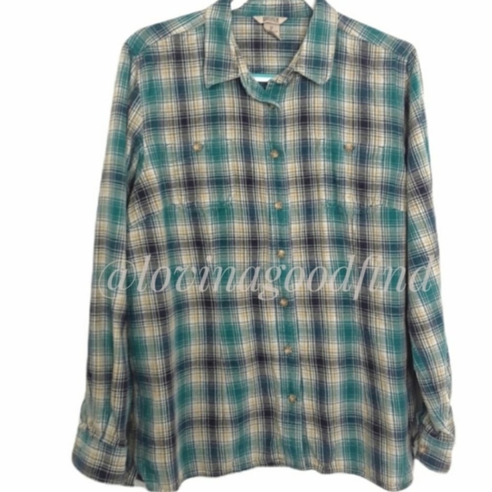 Duluth Trading Women's Free Swingin' Flannel Shirt EUC sz XL